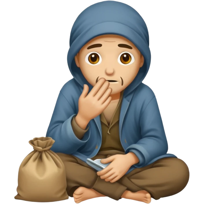 beggar who is also a homeless person emoji