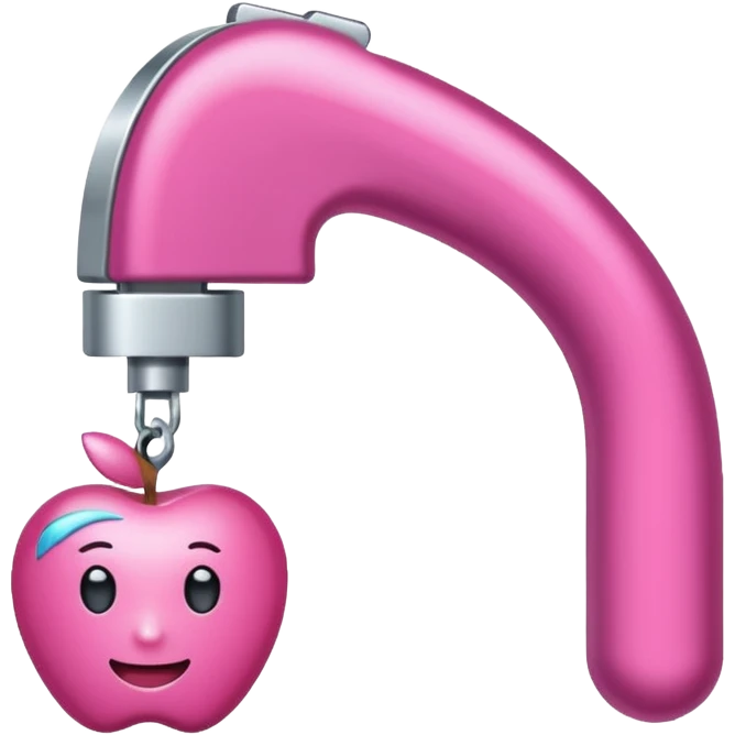 Pinza curva para pestañas rosadas con aspecto de emoji de apple emoji
