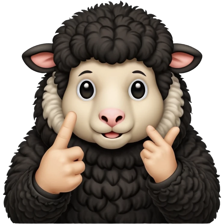 black sheep giving the middle finger emoji