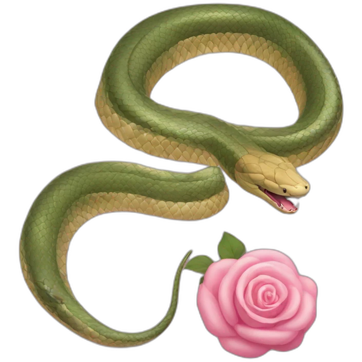 Serpiente y rosa emoji
