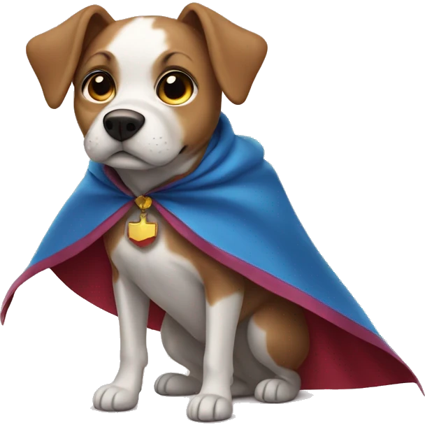 Dog wearing cape emoji