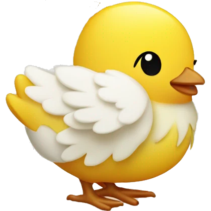 an cute keychain with a baby chick imprint on it  emoji