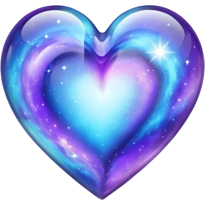 Pastel glass purple blue galaxy heart  emoji