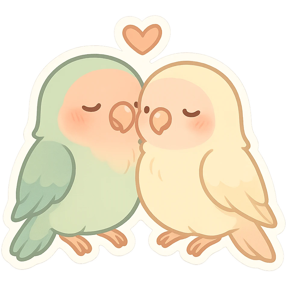 cute lovebirds pastel  emoji
