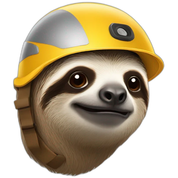 sloth wearing helmet emoji