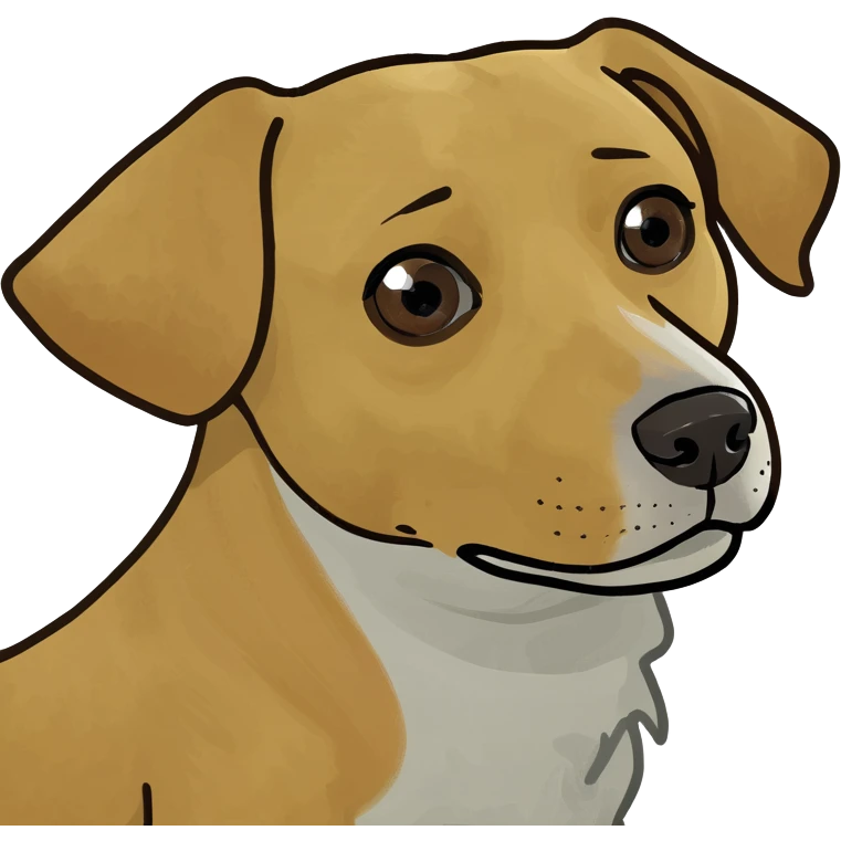 A dog with a lazy eye  emoji