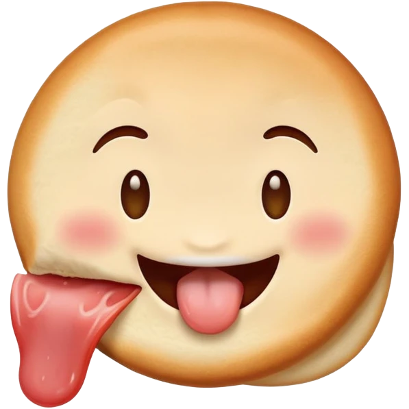 happy face with small tongue out tasting delicious food emoji