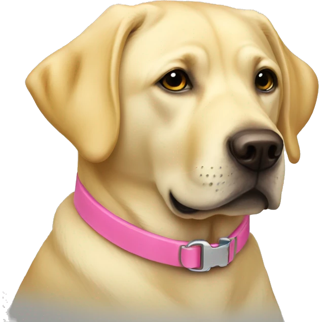 Yellow lab with pink collar emoji