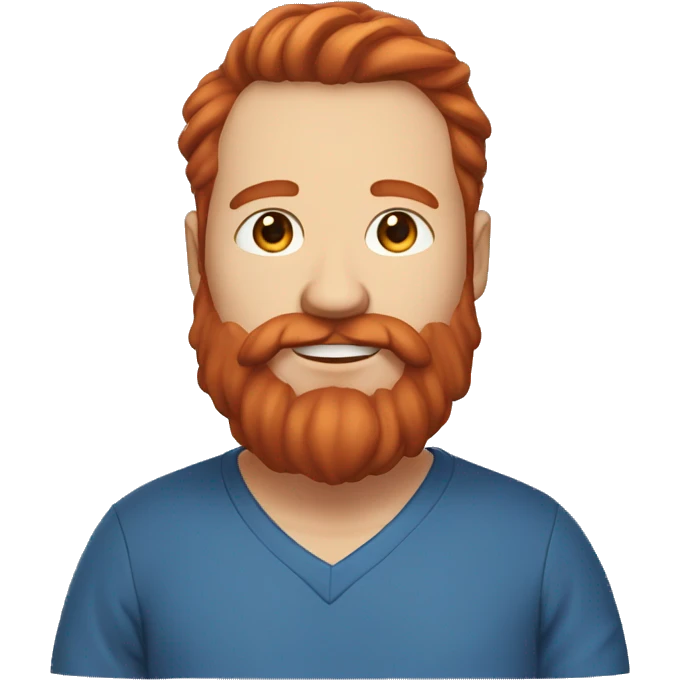 caseoh, a realy fat streamer with red hair and a long beard and blue shirt emoji