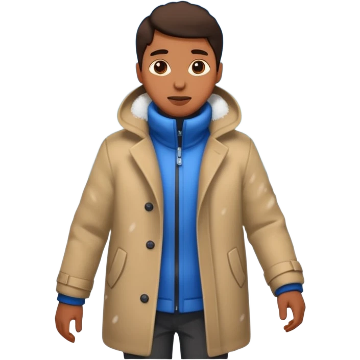 بارش برف زیاد که یک نفر در زیر آن در حال قدم زدن است emoji