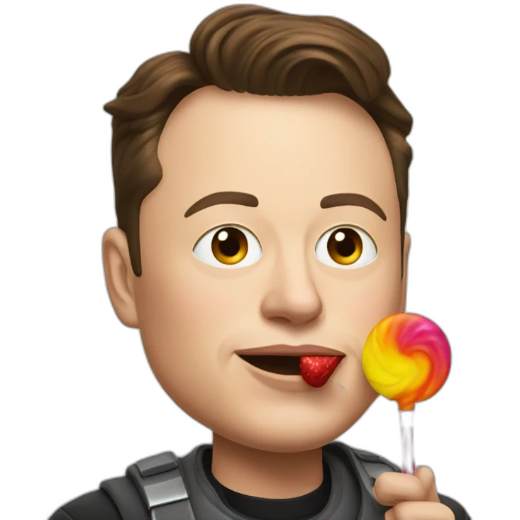 Elon musk with Lollipop emoji