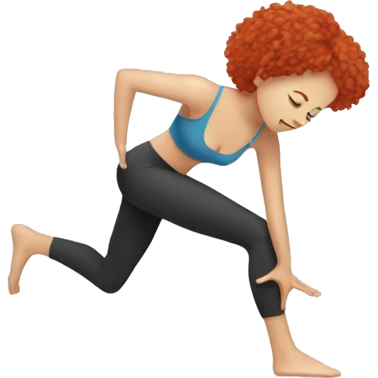 to a red haired girl doing pilates emoji