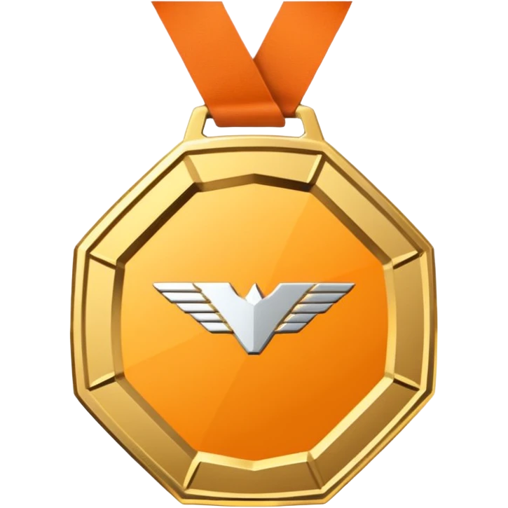 Can you please create a medal like this " 🥇 " that won't have the tape, and that will be octagon shaped. And inside it, instead of having the number " 1 " please change it with Mclaren logo. emoji