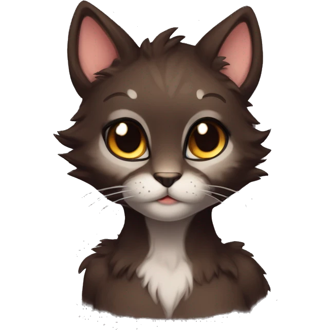 Anthro Shy Cute Cool Edgy Pretty Dark Brown Furry Feline Animal Anthro Sona emoji