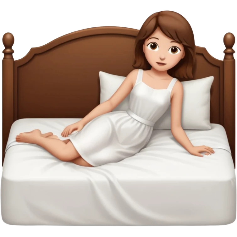 lying on withe bed brown hair girl emoji