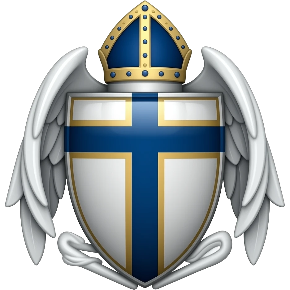 Bishop's emblem with a touch of dark blue emoji
