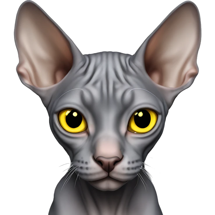 Canadian Sphynx gray with yellow eyes male emoji