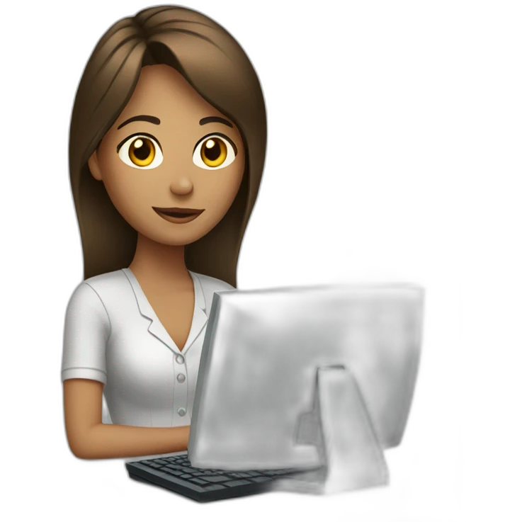 working girl with computer emoji