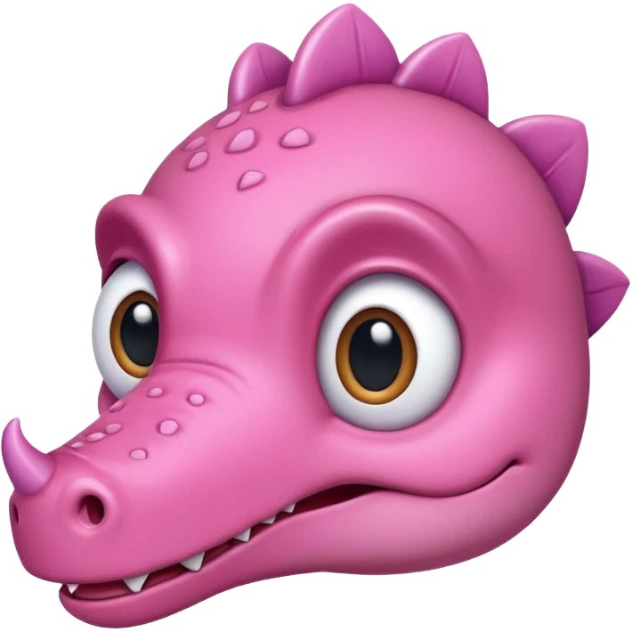 cute pink dinosaur head with big eyes emoji