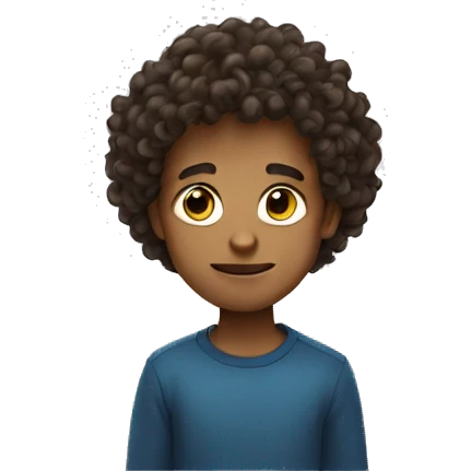 A boy erithorbat curly hait emoji