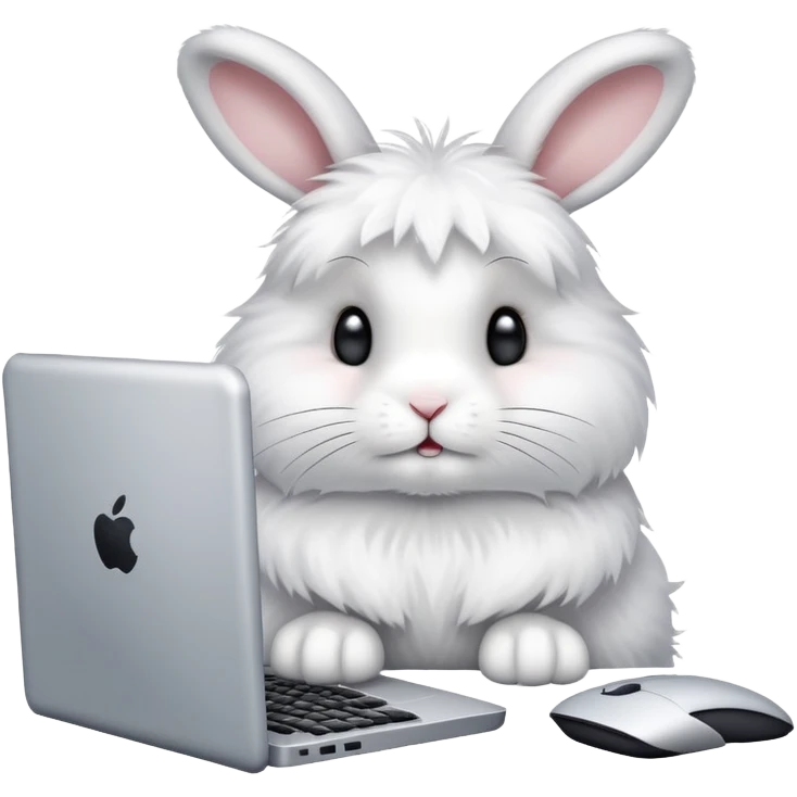 The rabbit behind the computer emoji