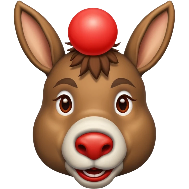 A donkey whis a red clown nose emoji