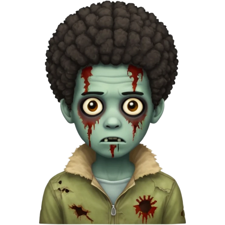 boy zombie with afro tapered African American hair emoji