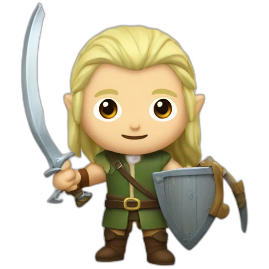 Legolas avec une bière et un sabre laser emoji