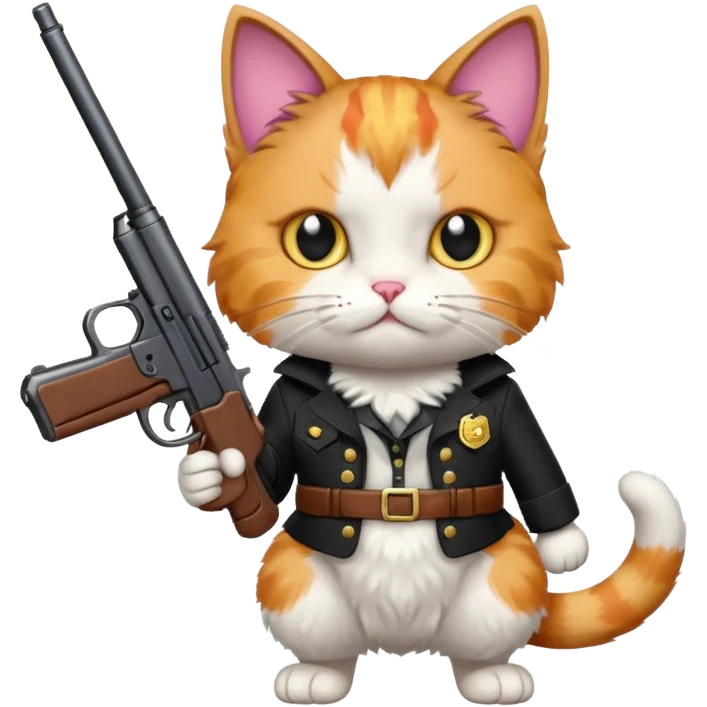 Cat with a gun emoji