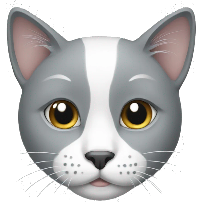 Grey with white cat emoji