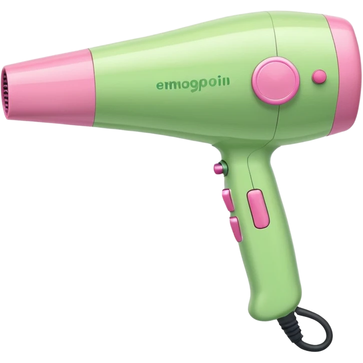 light green and pink hairdryer and straightener emoji