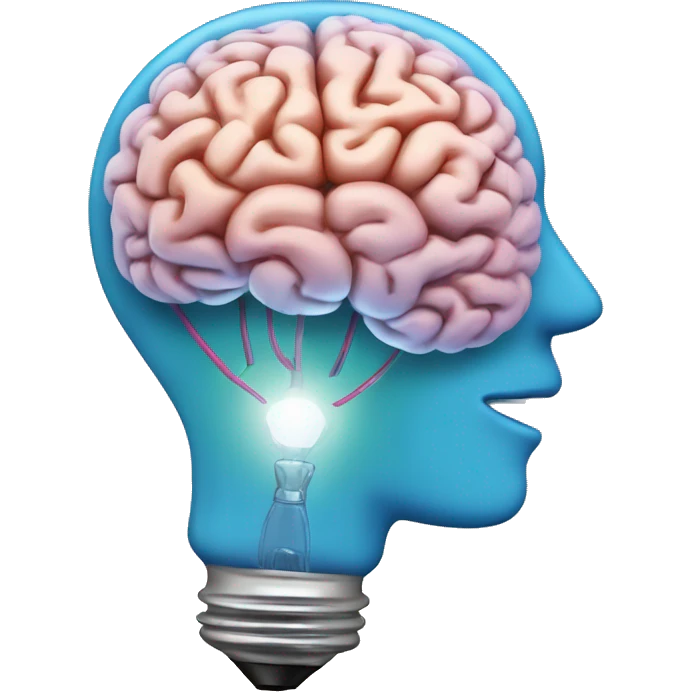 the human brain shaped idea lightbulb emoji