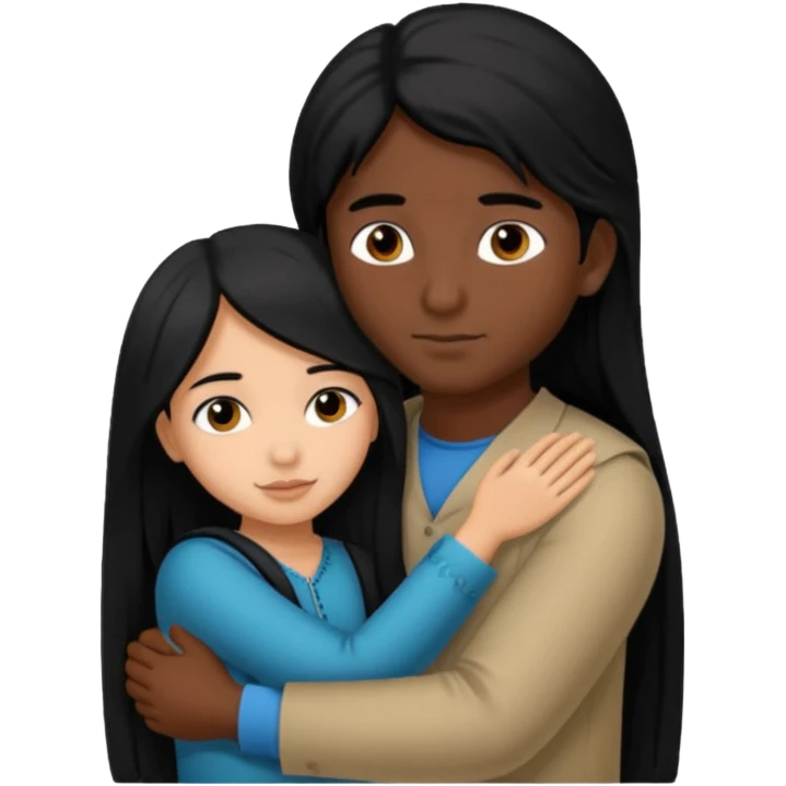 An Afghan girl and Indian boy who are in long distance relationship hug each other from distance. emoji