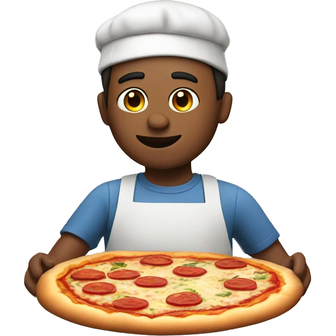Guy making a pizza emoji
