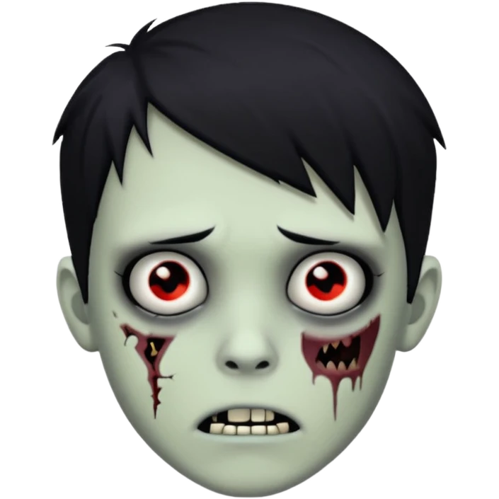 boy zombie with black hair emo emoji