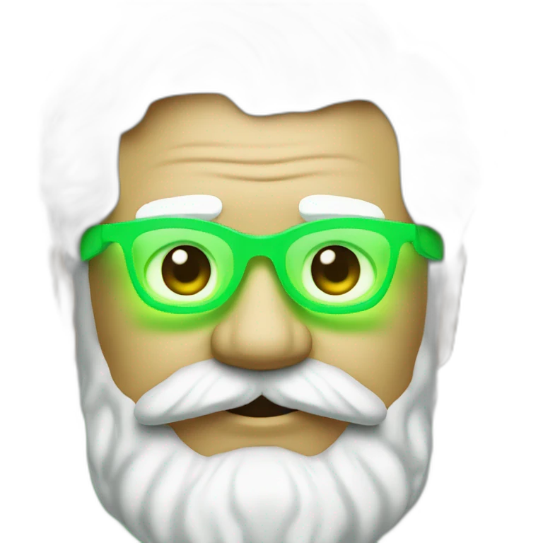 Colonel sanders in green fluorescent color emoji