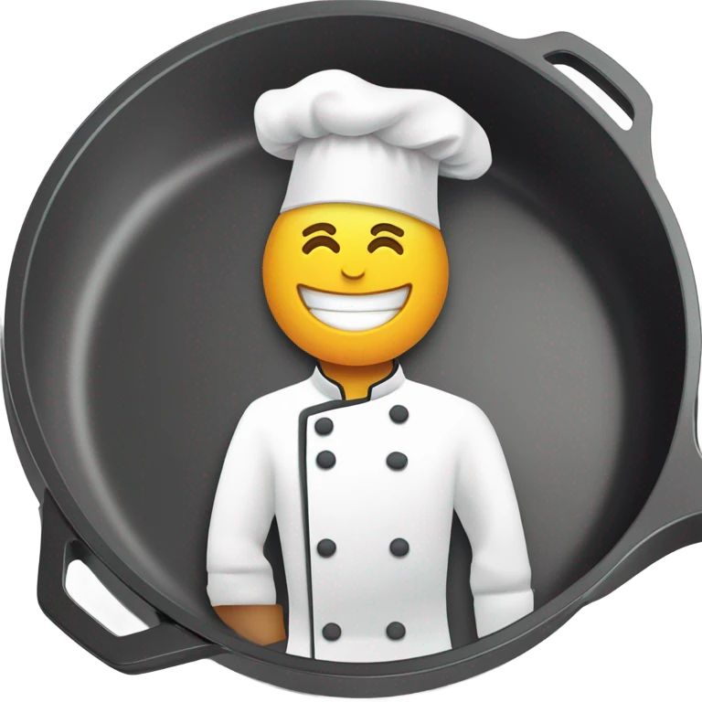 A chef flipping eggs with CWC logo emoji
