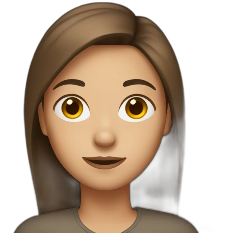 women, brown hair emoji