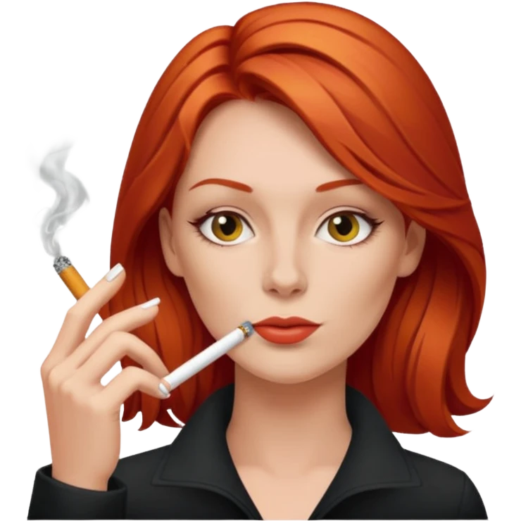 femme rousse qui fume emoji