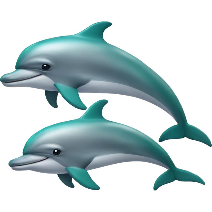 Two dolphins happy emoji