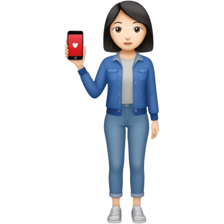 Asian women shining confident full body fat emoji