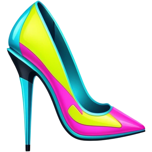 neon cyberpunk style 
stiletto emoji