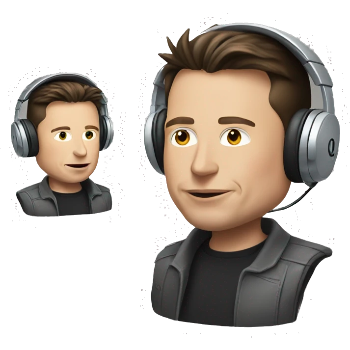 Elon musk wearing headphones emoji