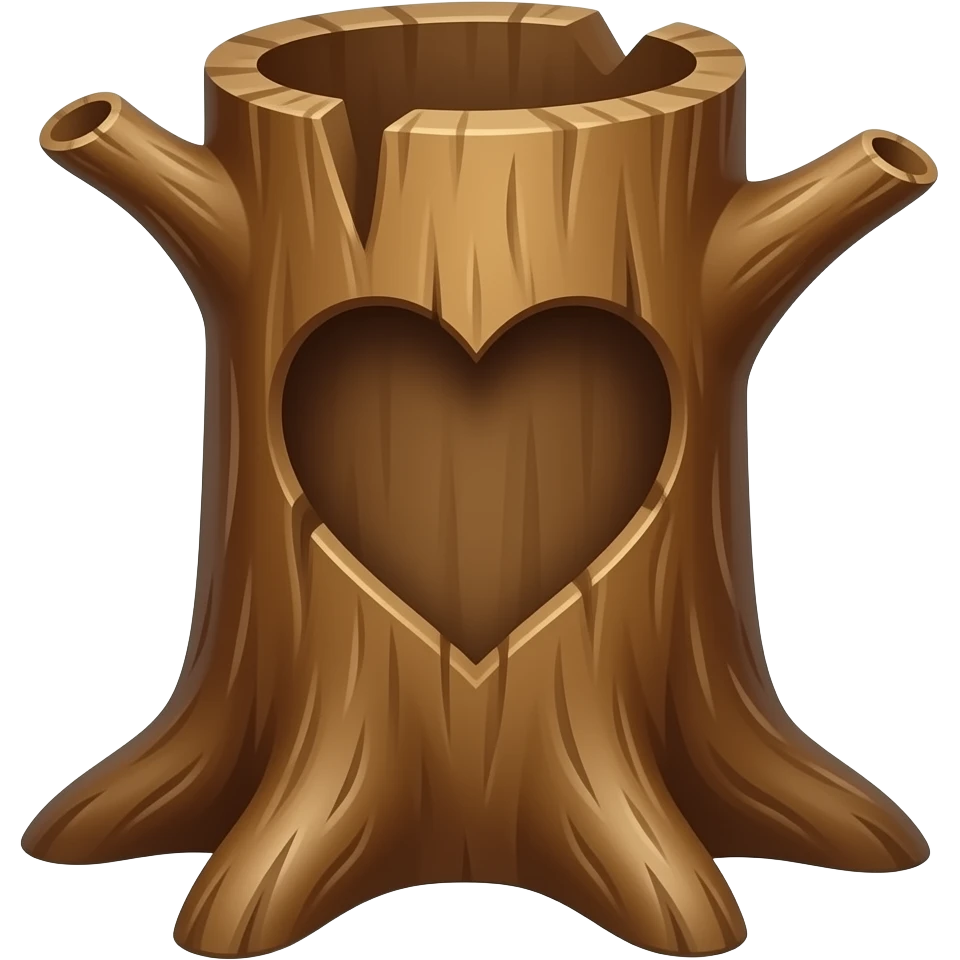 a tree trunk love emoji