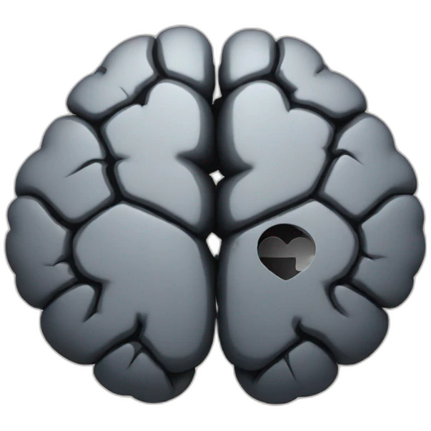 A brain with a black broken heart‌ emoji