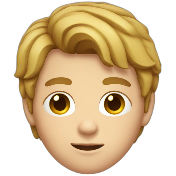 A boy with brown blond court hair a square face and broken nose emoji