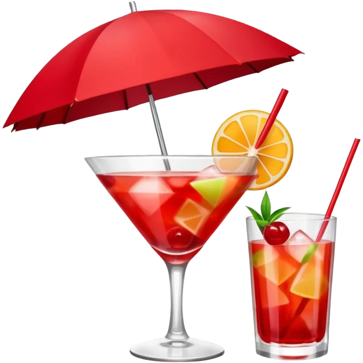 Fruit Punch – colorful drink with fruit chunks and umbrella emoji