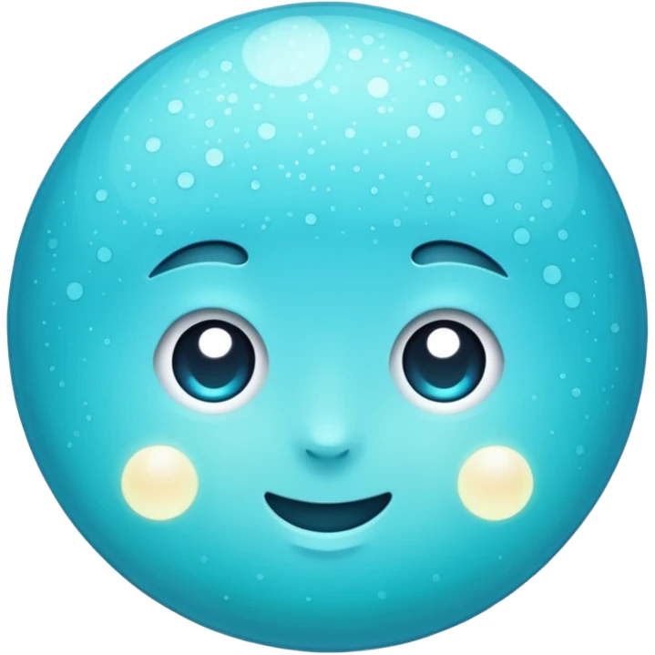 Glitter cian moon emoji