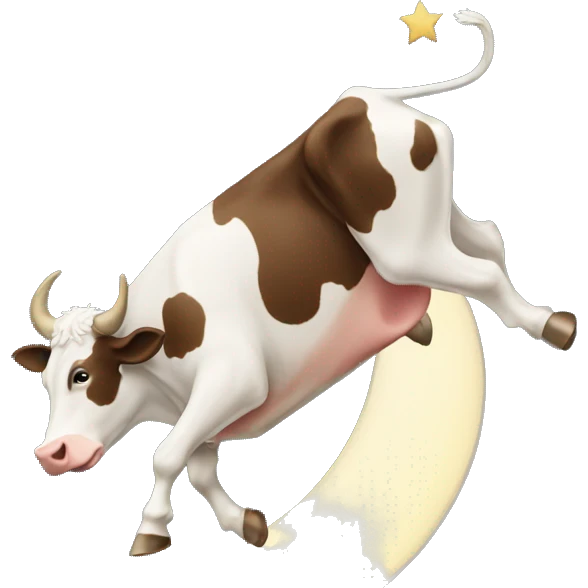cow jumping over crescent moon emoji