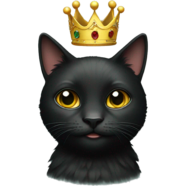 a black cat wearing a crown emoji